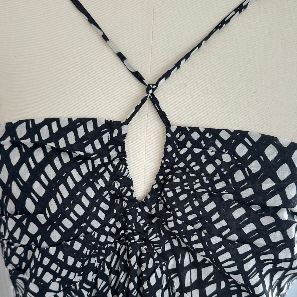NWT Du Paradis Aralia Halter Empire Waist 100% Cotton Boho Vacation Midi Dress L - Picture 13 of 17